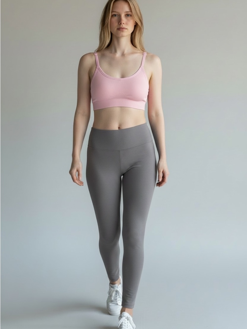 4 for $30.00 Auden Light Pink Ribbed Sports Bralette